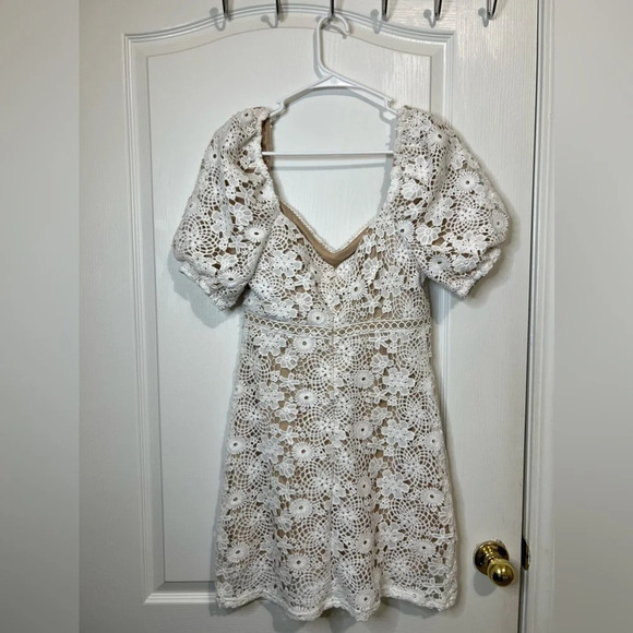 Lush Clothing Lush Puff Sleeve Crochet Lace Mini Dress
White Size M - Picture 4 of 14